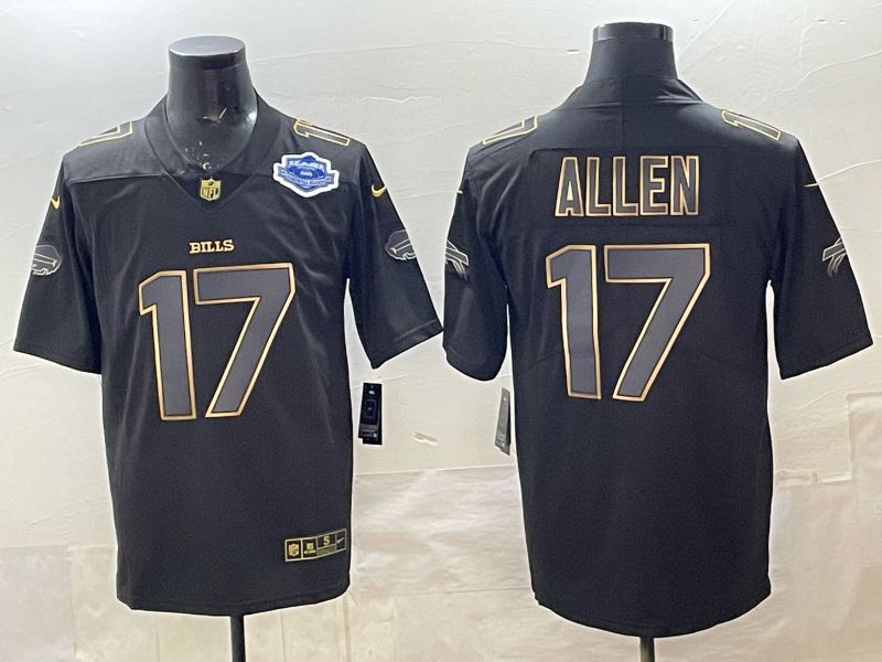 Men 2025 Buffalo Bills #17 Allen black gold  Nike Limited NFL Jersey 03